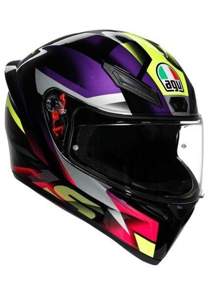 Motosiklet Kaskı K1 S Fastlap Black Purple Pink