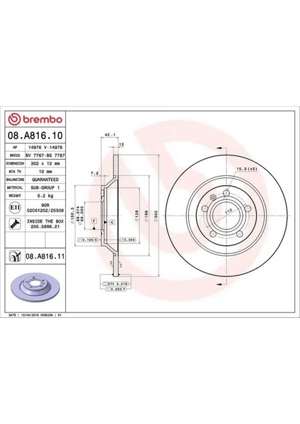 08A81611 Arka Fren Diski 4F0615601G (2 Adet Fiyatıdır)