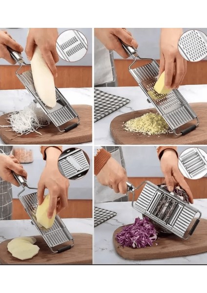 Paslanmaz Çelik Sebze Rendesi – Değiştirilebilir 3 Bıçaklı, Çok Fonksiyonlu, Hızlı ve Pratik 722270 fiyatları