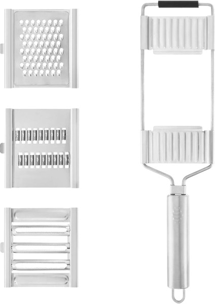 Paslanmaz Çelik Sebze Rendesi – Değiştirilebilir 3 Bıçaklı, Çok Fonksiyonlu, Hızlı ve Pratik 722270 modelleri