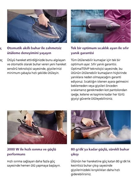 Azur 8000 Serisi Buharlı Ütü Optimaltemp Teknolojisi ile Kumaşa Göre Isı Ayarı – 3000W 260G Şok Buhar•dikey Buhar Fonksiyonu+ Şarjlı Hav Yün Temizleyici fiyatları