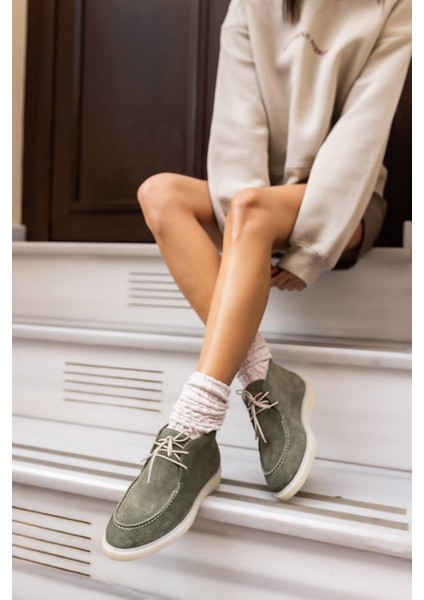 Setla Kadin Gri Gercek Deri Suet Bot fiyatları