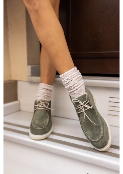 Setla Kadin Gri Gercek Deri Suet Bot fırsatları