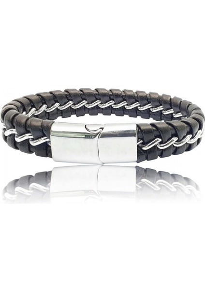 Zincir Model Çelik ve Deri Bileklik 31684B2D1 fırsatları