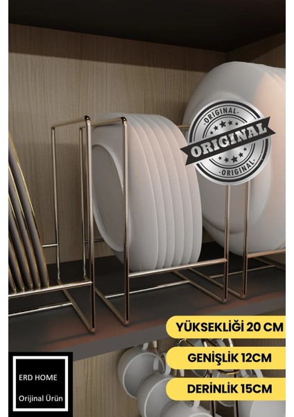 Gümüş Metal Tabak Düzenleyici - Paslanmaz Ergonomik Dolap Içi Mutfak Organizer fiyatları