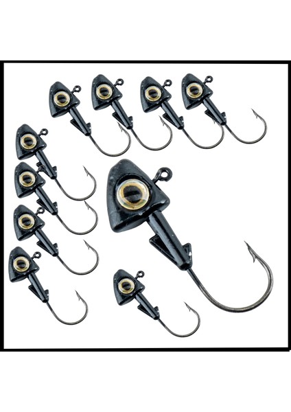 Uyguna-Yakala 10 Gr - Siyah -Kurşunlu olta Iğnesi zoka -10 Adet ALA.257