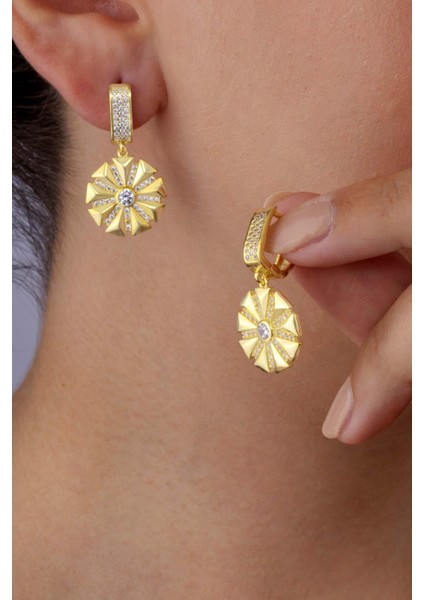 Altın Kaplama Özel Tasarım 925 Ayar Gümüş Küpe