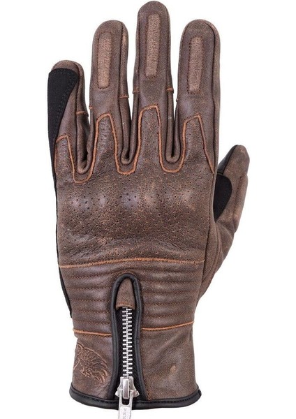 Thebikerjeans Retro Brown Korumalı Motosiklet Deri Eldiveni