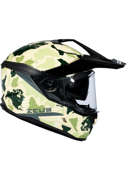 ZS-913 Terekli Motosiklet Kaskı Yellow Bf6 Green modelleri