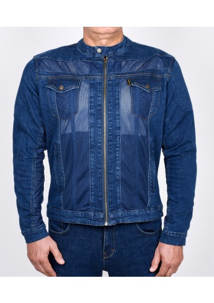 Efil File Kot Yazlık Motosiklet Montu Mavi