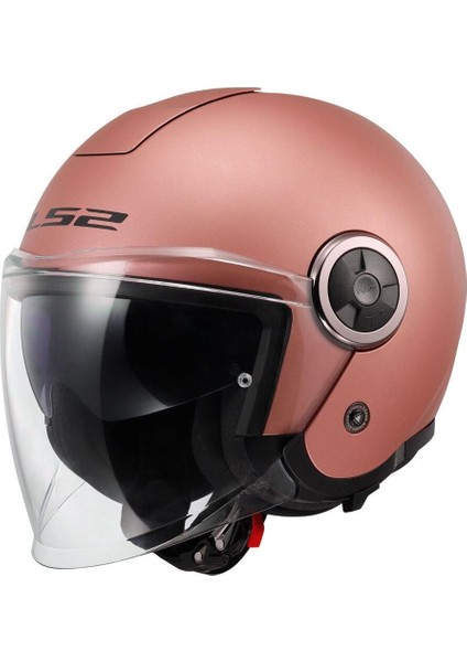 Classy Açık Motosiklet Kaskı Mat Gold Pembe