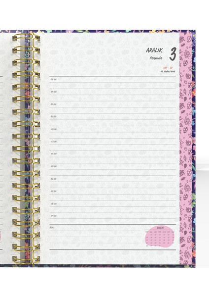 Spiralli 2026 Ajanda Flowers 4 indirimleri