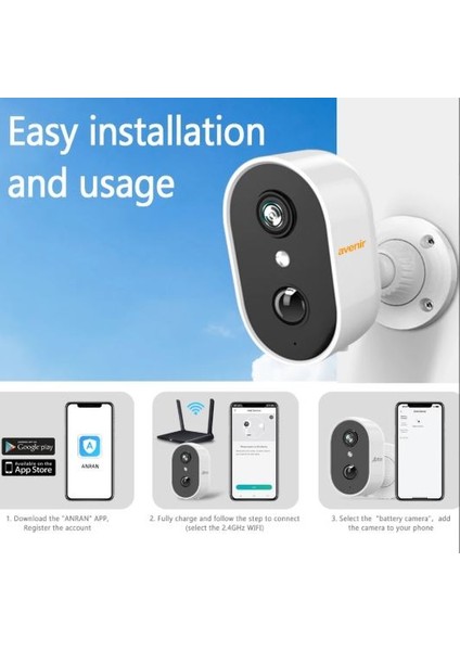 AV-S270 2 Mp Dahili Pilli Pır Algılama 2.4ghz Wifi Solar Gece Görüşlü Ip Ptz Kamera fırsatları