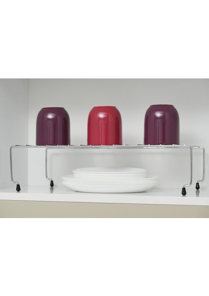 Genişletilebilir Krom Raf Dolap Içi Organizer Mutfak ve Banyo Düzenleyici Büyük Boy fiyatları