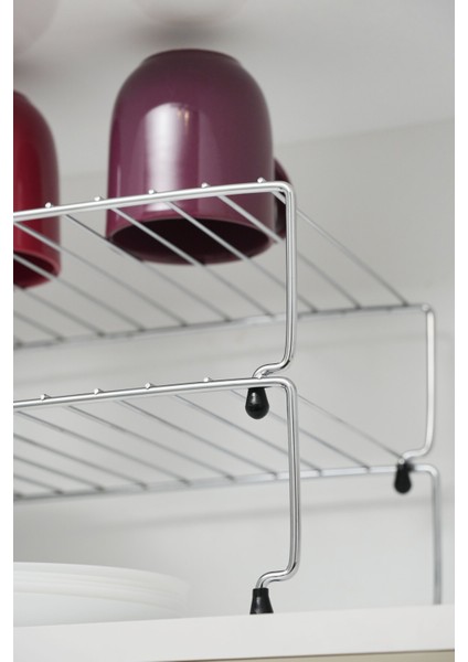 Genişletilebilir Krom Raf Dolap Içi Organizer Mutfak ve Banyo Düzenleyici Büyük Boy fırsatları