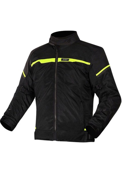 Riva Yazlık Korumalı File Motosiklet Montu Siyah Neon