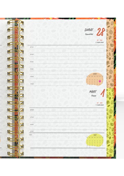 Spiralli 2026 Ajanda Flowers 7 indirimleri