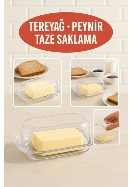 Şeffaf Plastik Tereyağlık Peynir Saklama Kabı 18,5X13X6,5 cm – Sızdırmaz & Hijyenik Kapaklı fiyatları