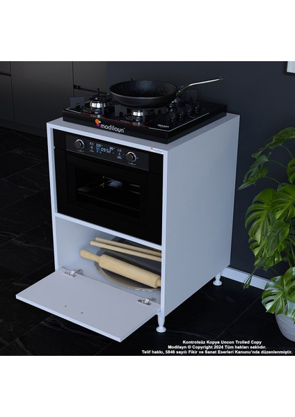 Lara 59,6 x 87,4 x 56 cm Set Üstü Ocak Ve Ankastre Fırın Dolabı