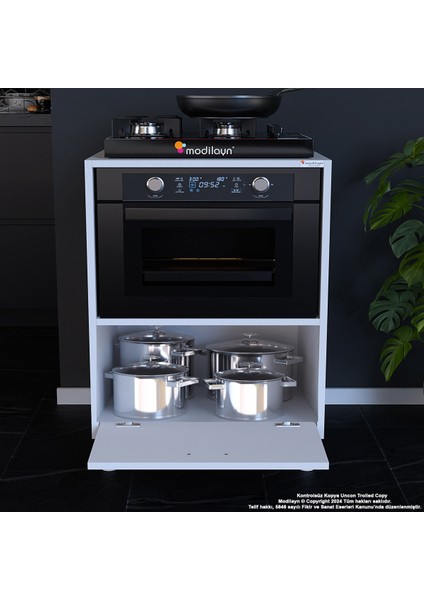 Lara 59,6 x 87,4 x 56 cm Set Üstü Ocak Ve Ankastre Fırın Dolabı fırsatları