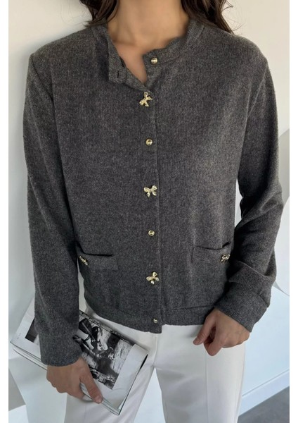 Kadın Fiyonk Düğmeli Triko Hırka P-00018493