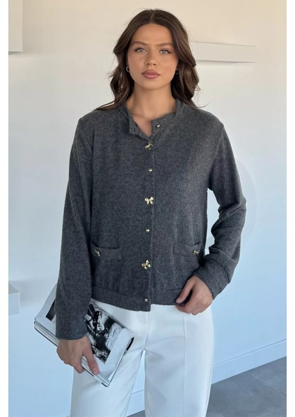 Kadın Fiyonk Düğmeli Triko Hırka P-00018493 fiyatları