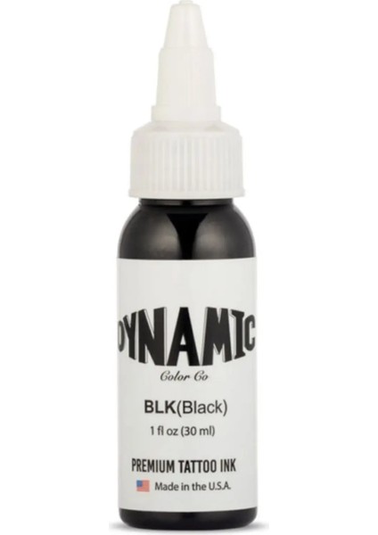Dynamic black Tattoo Ink 1 oz (30 ml) – Profesyonel Siyah Dövme Boyası, Vegan & Made In Usa