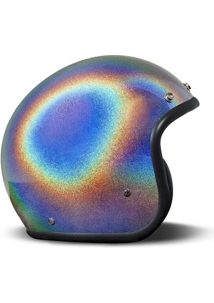 Jet Retro Açık Motosiklet Kaskı Rainbow