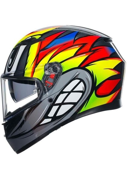 Motosiklet Kaskı K3 Mplk Bırdy 2.0 Grey Yellow Red fiyatları