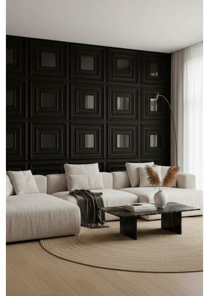 Beyaz 45X45 cm Dekoratif Duvar Paneli – 6’lı Set