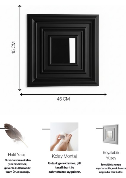 Beyaz 45X45 cm Dekoratif Duvar Paneli – 6’lı Set fırsatları