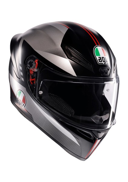 Motosiklet Kaskı K1 S Lap Mat Black Grey Red