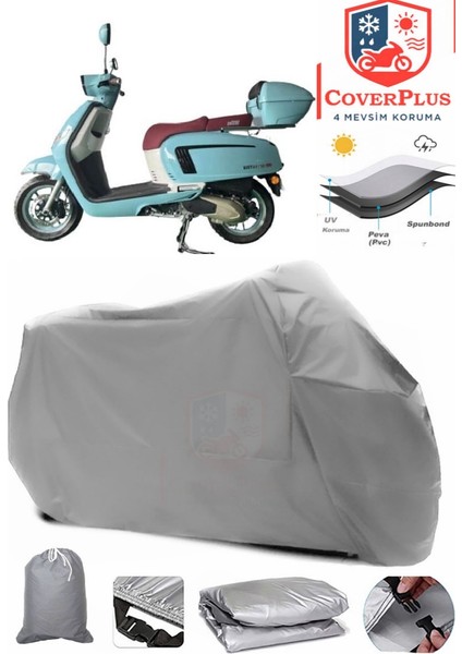 Altai Ristretto 125 Gri Motorsiket Brandası Motor Örtüsü Çadır Su Geçirmez Motosiklet Kılıfı Motor Brandası