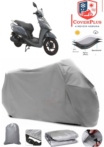 Arora Leader 50 Gri Motorsiket Brandası Motor Örtüsü Çadır Su Geçirmez Motosiklet Kılıfı Motor Brandası