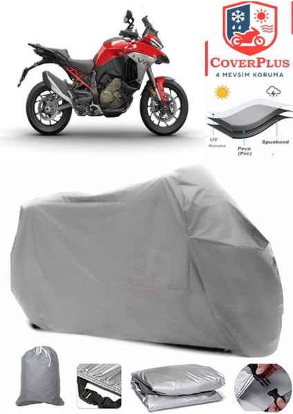 Ducati Multistrada V4 S Gri Motorsiket Brandası Motor Örtüsü Çadır Su Geçirmez Motosiklet Kılıfı Motor Brandası