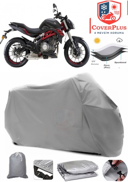 Benellitnt 249-S Gri Motorsiket Brandası Motor Örtüsü Çadır Su Geçirmez Motosiklet Kılıfı Motor Brandası