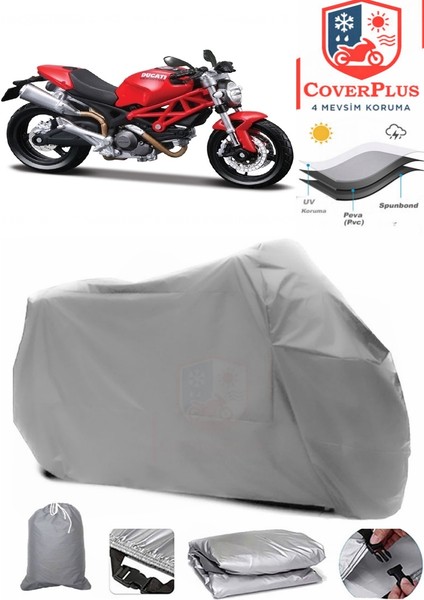 Ducati Monster 696 Gri Motorsiket Brandası Motor Örtüsü Çadır Su Geçirmez Motosiklet Kılıfı Motor Brandası