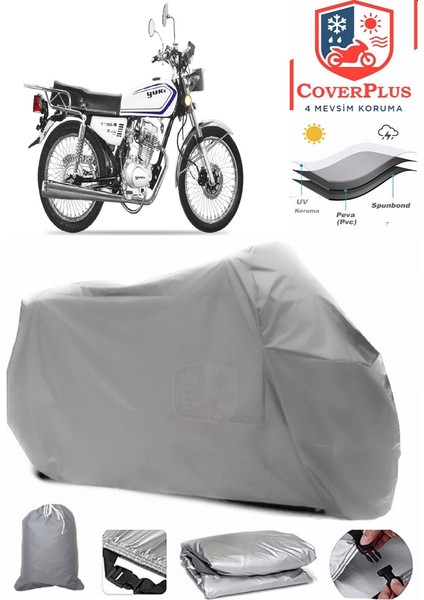 Yuki YK-180M Modify Gri Motorsiket Brandası Motor Örtüsü Çadır Su Geçirmez Motosiklet Kılıfı Motor Brandası