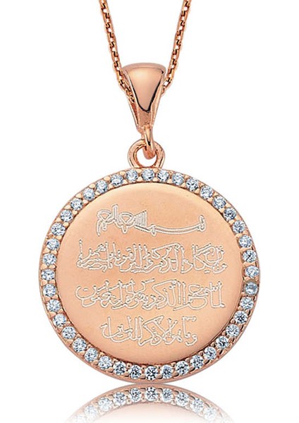 925 Ayar Gümüş Taşlı Nazar Duası Kadın Gümüş Kolye