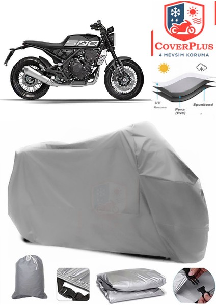 Brixton Crossfire 500 Gri Motorsiket Brandası Motor Örtüsü Çadır Su Geçirmez Motosiklet Kılıfı Motor Brandası