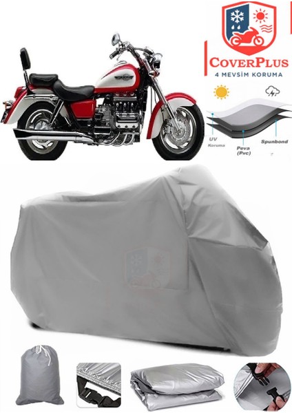 Honda Valkyrie F6C Gri Motorsiket Brandası Motor Örtüsü Çadır Su Geçirmez Motosiklet Kılıfı Motor Brandası