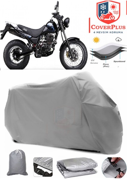 Hyosung Rt 125 Gri Motorsiket Brandası Motor Örtüsü Çadır Su Geçirmez Motosiklet Kılıfı Motor Brandası