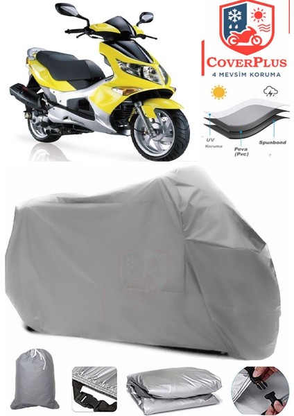 Kanuni Bobcat 150 Gri Motorsiket Brandası Motor Örtüsü Çadır Su Geçirmez Motosiklet Kılıfı Motor Brandası