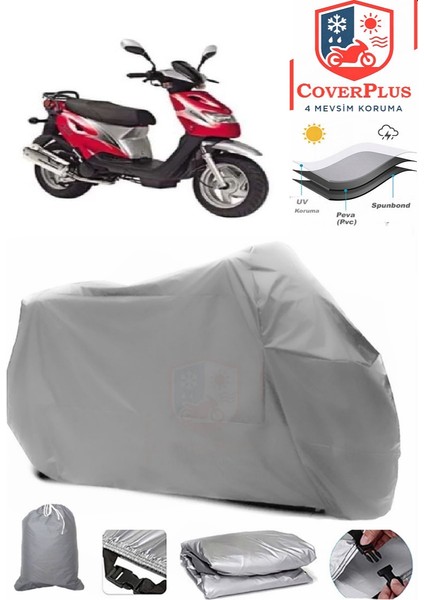 Kanuni Popcorn 90 Gri Motorsiket Brandası Motor Örtüsü Çadır Su Geçirmez Motosiklet Kılıfı Motor Brandası