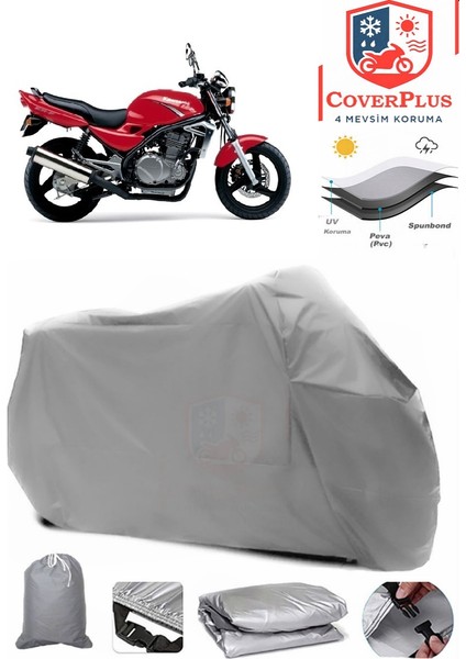 Kawasaki Er-5 Gri Motorsiket Brandası Motor Örtüsü Çadır Su Geçirmez Motosiklet Kılıfı Motor Brandası