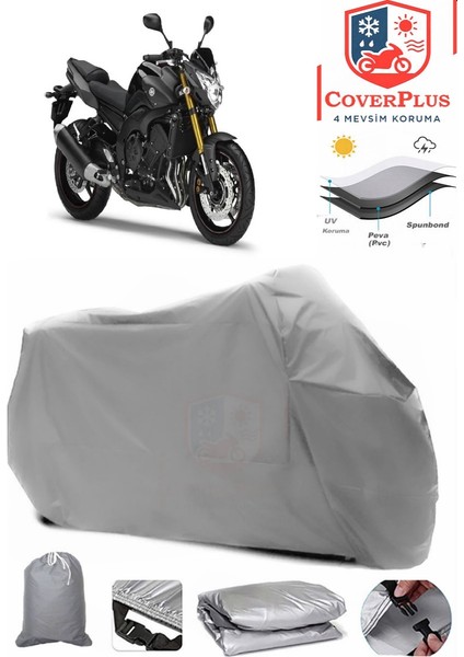 Yamaha Fz8 Abs Gri Motorsiket Brandası Motor Örtüsü Çadır Su Geçirmez Motosiklet Kılıfı Motor Brandası