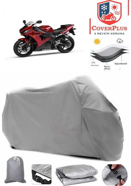 Yamaha Yzf R6S Gri Motorsiket Brandası Motor Örtüsü Çadır Su Geçirmez Motosiklet Kılıfı Motor Brandası