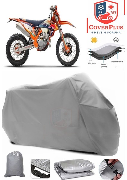 Ktm 350 Exc-F Gri Motorsiket Brandası Motor Örtüsü Çadır Su Geçirmez Motosiklet Kılıfı Motor Brandası