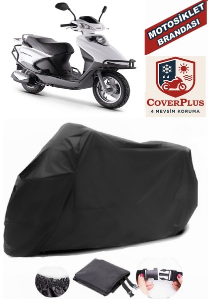 Rks Rocca 100 Max Siyah Motorsiket Brandası Motor Örtüsü Çadır Su Geçirmez Motosiklet Kılıfı Motor Brandası
