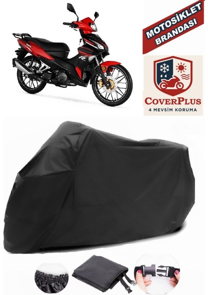 Rks Rodos 100 Siyah Motorsiket Brandası Motor Örtüsü Çadır Su Geçirmez Motosiklet Kılıfı Motor Brandası